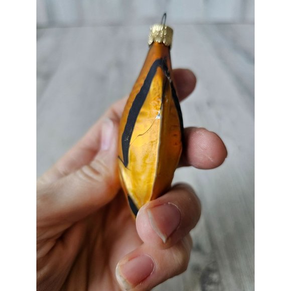 Czech Republic fish mini ornament glass orange striped Xmas tree - Picture 4 of 10